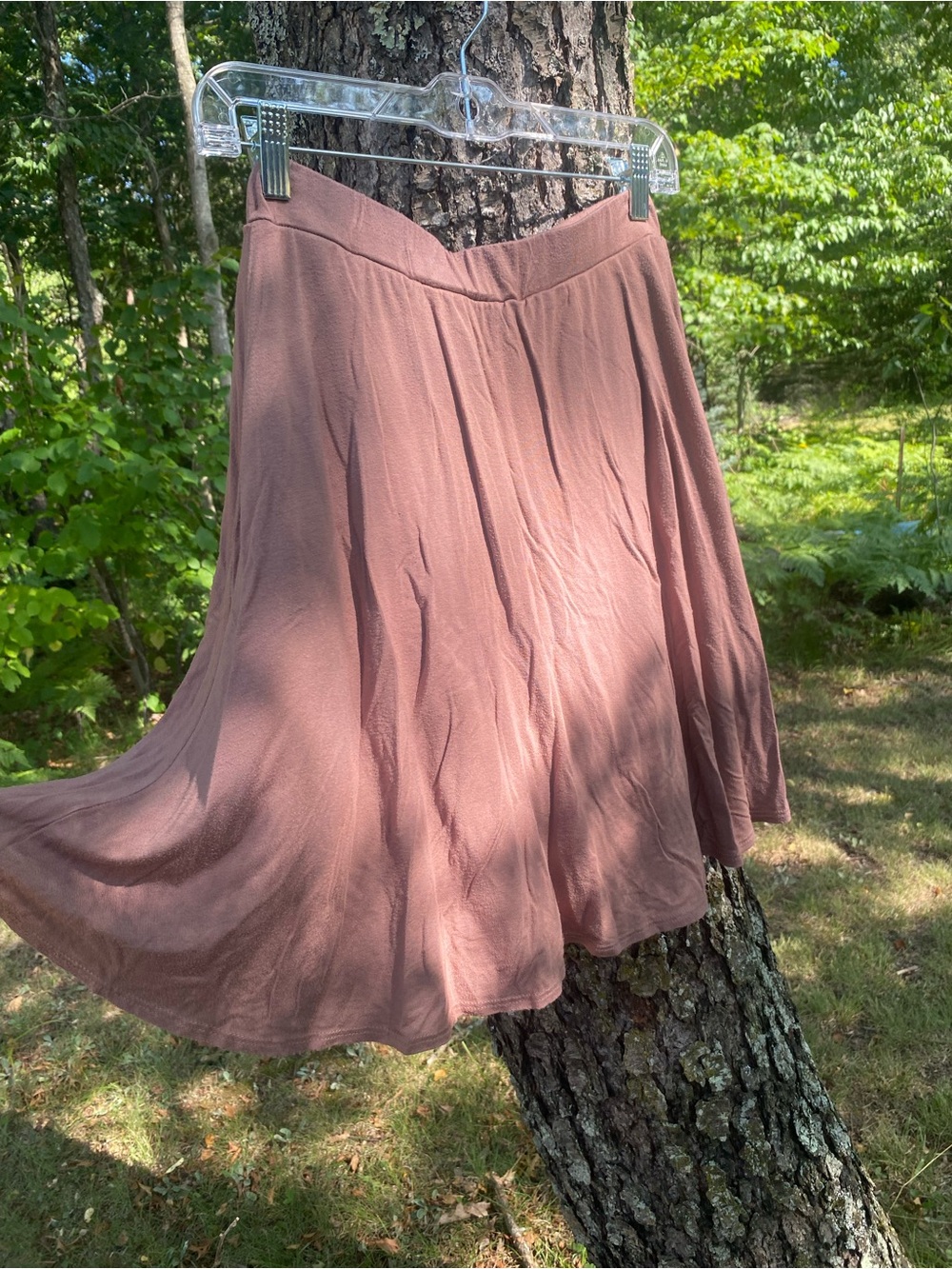 Stretch & Comfort Women's Flowy A-Line Skirt / Skort in Mauve Pink